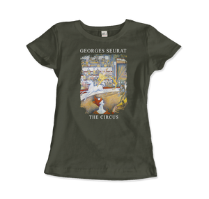 Georges Seurat - The Circus Artwork T-Shirt - Women (Fitted) / Military Green / S - T-Shirt