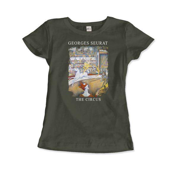 Georges Seurat - The Circus Artwork T-Shirt - Women (Fitted) / Military Green / S - T-Shirt