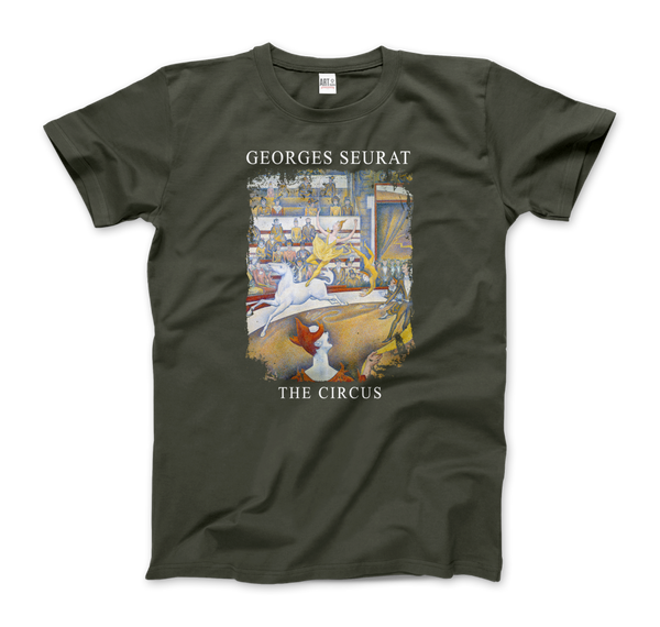 Georges Seurat - The Circus Artwork T-Shirt - Men (Unisex) / Military Green / S - T-Shirt