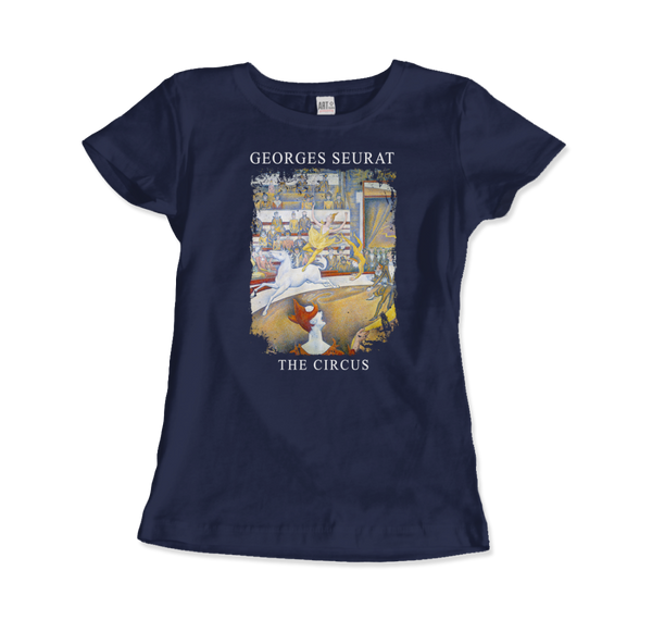 Georges Seurat - The Circus Artwork T-Shirt - Women (Fitted) / Navy / S - T-Shirt