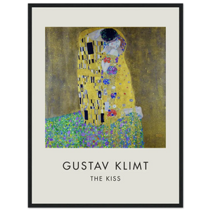 Gustav Klimt The Kiss 1908 Artwork Poster - Matte / 18 x 24″ (45 x 60cm) / Black - Poster