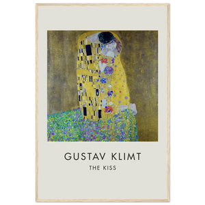 Gustav Klimt The Kiss 1908 Artwork Poster - Matte / 24 x 36″ (60 x 90cm) / Wood - Poster