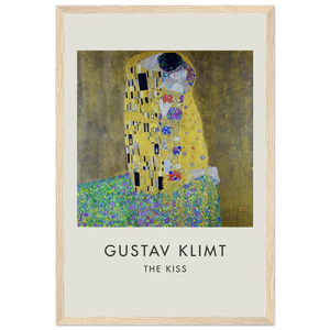 Gustav Klimt The Kiss 1908 Artwork Poster - Matte / 12 x 18″ (30 x 45cm) / Wood - Poster