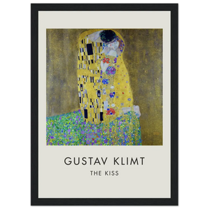 Gustav Klimt The Kiss 1908 Artwork Poster - Matte / 8 x 12″ (21 x 29.7cm) / Black - Poster