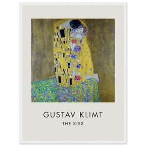 Gustav Klimt The Kiss 1908 Artwork Poster - Matte / 18 x 24″ (45 x 60cm) / White - Poster