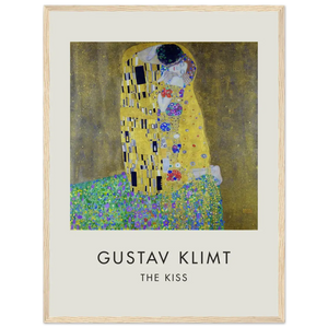 Gustav Klimt The Kiss 1908 Artwork Poster - Matte / 18 x 24″ (45 x 60cm) / Wood - Poster