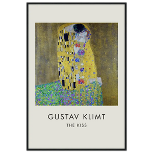 Gustav Klimt The Kiss 1908 Artwork Poster - Matte / 24 x 36″ (60 x 90cm) / Black - Poster