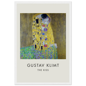 Gustav Klimt The Kiss 1908 Artwork Poster - Matte / 12 x 18″ (30 x 45cm) / White - Poster