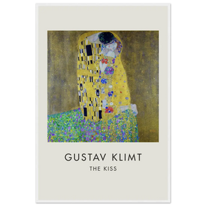 Gustav Klimt The Kiss 1908 Artwork Poster - Matte / 24 x 36″ (60 x 90cm) / White - Poster