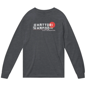 Hattori Hanzo Sushi and Swordsmithing Long Sleeve Shirt - Dark Heather / Small - Long Sleeve Shirt