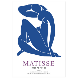 Henri Matisse Nu Bleu II (Blue Nude II) 1952 Artwork Poster - Matte / 24 x 36″ (60 x 90cm) / None - Poster