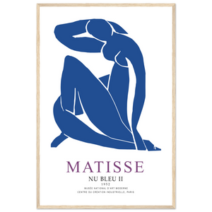 Henri Matisse Nu Bleu II (Blue Nude II) 1952 Artwork Poster - Matte / 24 x 36″ (60 x 90cm) / Wood - Poster