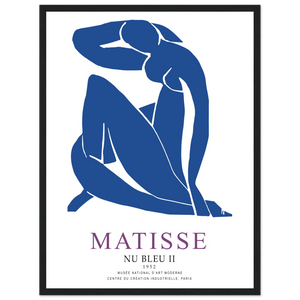 Henri Matisse Nu Bleu II (Blue Nude II) 1952 Artwork Poster - Matte / 18 x 24″ (45 x 60cm) / Black - Poster