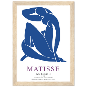 Henri Matisse Nu Bleu II (Blue Nude II) 1952 Artwork Poster - Matte / 8 x 12″ (21 x 29.7cm) / Wood - Poster