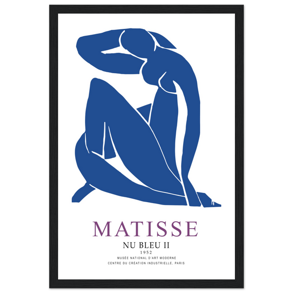 Henri Matisse Nu Bleu II (Blue Nude II) 1952 Artwork Poster - Matte / 12 x 18″ (30 x 45cm) / Black - Poster