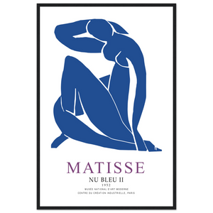 Henri Matisse Nu Bleu II (Blue Nude II) 1952 Artwork Poster - Matte / 24 x 36″ (60 x 90cm) / Black - Poster