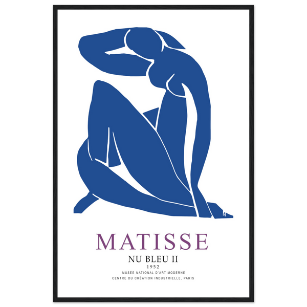 Henri Matisse Nu Bleu II (Blue Nude II) 1952 Artwork Poster - Matte / 24 x 36″ (60 x 90cm) / Black - Poster
