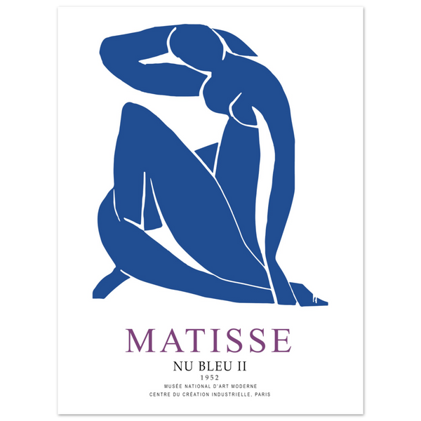 Henri Matisse Nu Bleu II (Blue Nude II) 1952 Artwork Poster - Matte / 18 x 24″ (45 x 60cm) / None - Poster