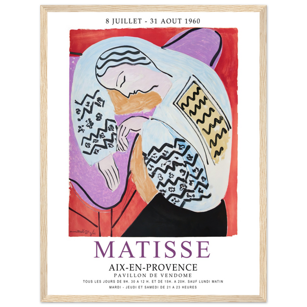 Henri Matisse The Dream - Aix-En-Provence Exhibition Poster - Matte / 18 x 24″ (45 x 60cm) / Wood - Poster