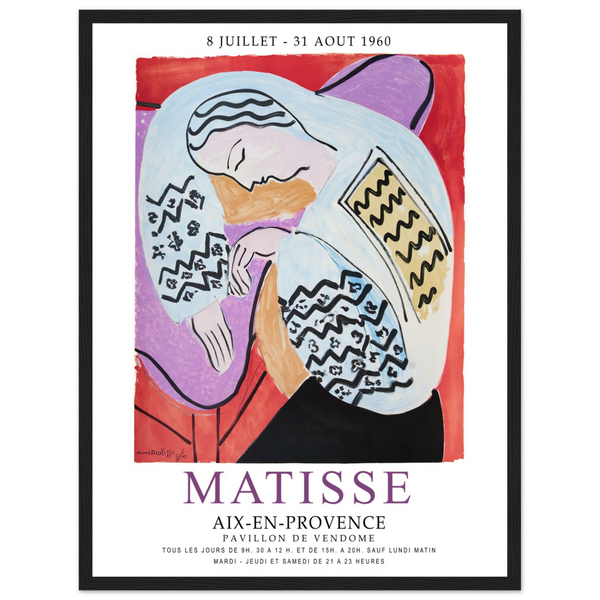 Henri Matisse The Dream - Aix-En-Provence Exhibition Poster - Matte / 18 x 24″ (45 x 60cm) / Black - Poster