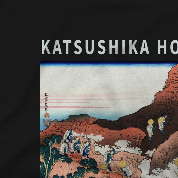 Hokusai - Climbing on Mt. Fuji Artwork T-Shirt - T-Shirt