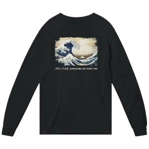 Hokusai - The Great Wave off Kanagawa Artwork Long Sleeve Shirt - Black / Small - Long Sleeve Shirt