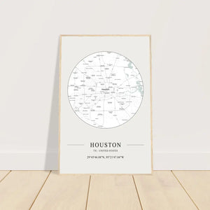 Houston Texas United States - Minimalist Map Poster - Poster