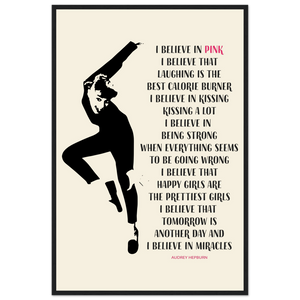 I Believe in Pink Quote Poster - Matte / 24 x 36″ (60 90cm) Black