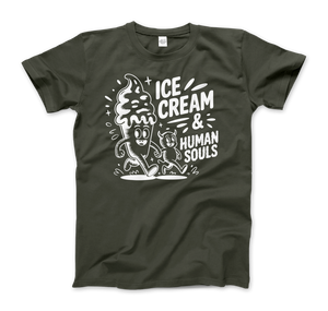 Ice Cream & Human Souls – Vintage Cartoon Horror T-Shirt - Men (Unisex) / City Green / S - T-Shirt