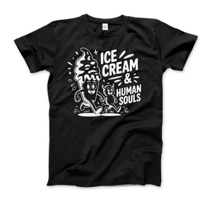 Ice Cream & Human Souls – Vintage Cartoon Horror T-Shirt - Men (Unisex) / Black / S - T-Shirt