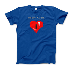 Insert Coins 8-BIT Heart T-Shirt - Men (Unisex) / Royal Blue / S - T-Shirt
