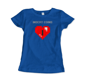 Insert Coins 8-BIT Heart T-Shirt - Women (Fitted) / Royal Blue / S - T-Shirt