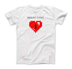 Insert Coins 8-BIT Heart T-Shirt - Men (Unisex) / White / S - T-Shirt