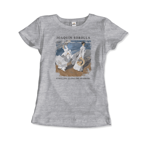 Joaquin Sorolla - Strolling along the Seashore 1909 Artwork T-Shirt - Women / Heather Grey / S - T-Shirt