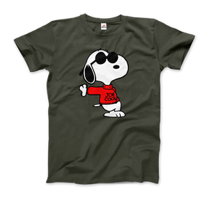 Joe Cool - Snoopy T-Shirt - Men (Unisex) / Military Green / S - T-Shirt