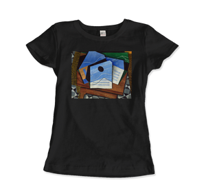 Juan Gris - Guitar on a Table 1915 Artwork T-Shirt - Women (Fitted) / Black / S - T-Shirt