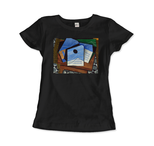 Juan Gris - Guitar on a Table 1915 Artwork T-Shirt - Women (Fitted) / Black / S - T-Shirt