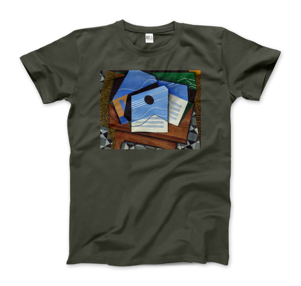 Juan Gris - Guitar on a Table 1915 Artwork T-Shirt - Men (Unisex) / Military Green / S - T-Shirt