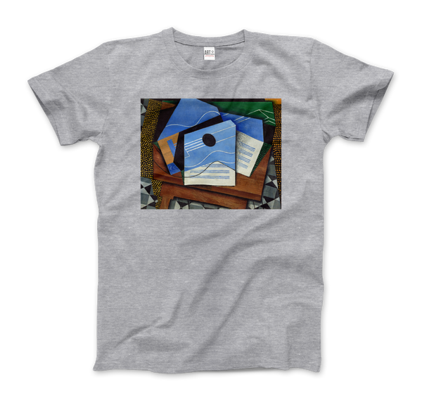 Juan Gris - Guitar on a Table 1915 Artwork T-Shirt - Men (Unisex) / Heather Grey / S - T-Shirt