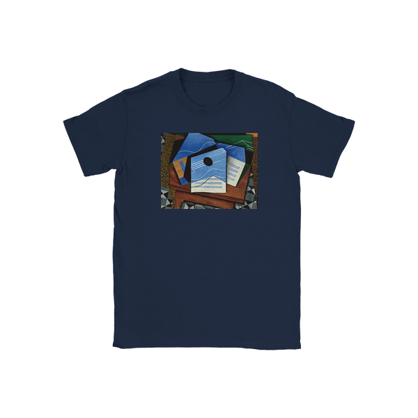 Juan Gris - Guitar on a Table 1915 Artwork T-Shirt - Youth / Navy / S - T-Shirt