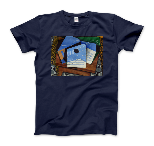 Juan Gris - Guitar on a Table 1915 Artwork T-Shirt - Men (Unisex) / Navy / S - T-Shirt