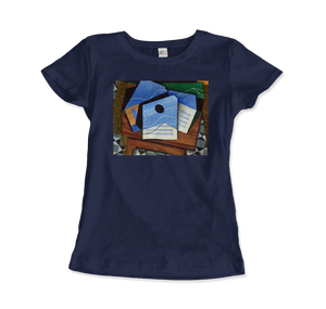 Juan Gris - Guitar on a Table 1915 Artwork T-Shirt - Women (Fitted) / Navy / S - T-Shirt