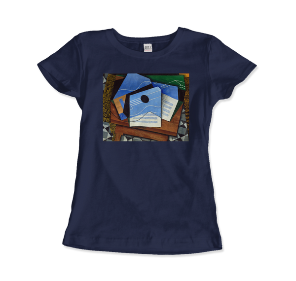 Juan Gris - Guitar on a Table 1915 Artwork T-Shirt - Women (Fitted) / Navy / S - T-Shirt