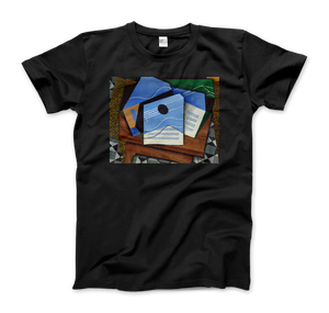 Juan Gris - Guitar on a Table 1915 Artwork T-Shirt - Men (Unisex) / Black / S - T-Shirt