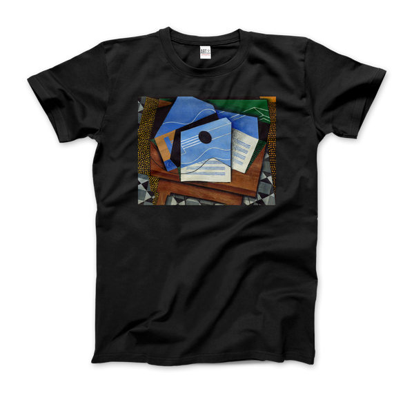 Juan Gris - Guitar on a Table 1915 Artwork T-Shirt - Men (Unisex) / Black / S - T-Shirt