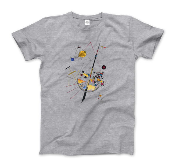 Kandinsky - Delicate Tension. No. 85 1923 Artwork T-Shirt - Men (Unisex) / Heather Grey / S - T-Shirt