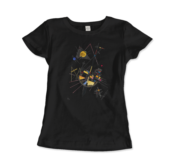 Kandinsky - Delicate Tension. No. 85 1923 Artwork T-Shirt - Women (Fitted) / Black / S - T-Shirt