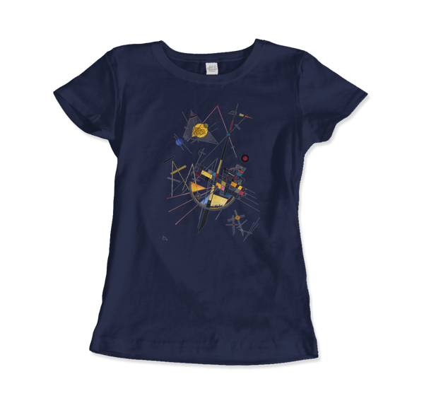 Kandinsky - Delicate Tension. No. 85 1923 Artwork T-Shirt - Women (Fitted) / Navy / S - T-Shirt