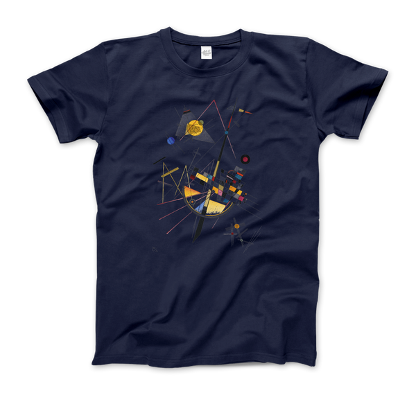 Kandinsky - Delicate Tension. No. 85 1923 Artwork T-Shirt - Men (Unisex) / Navy / S - T-Shirt