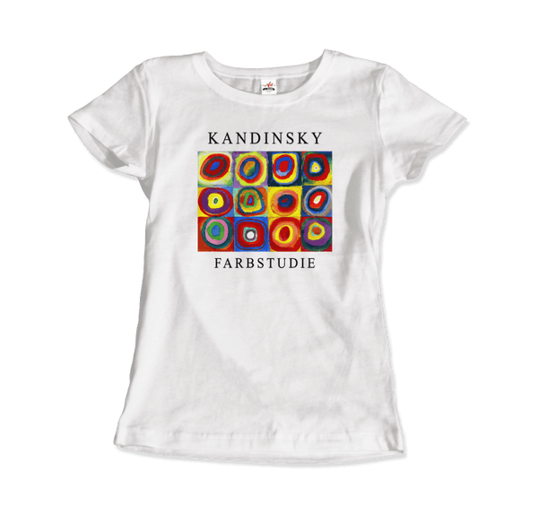 Kandinsky Farbstudie - Color Study Squares with Concentric Circles 1913 Artwork T-Shirt - Women / White / S - T-Shirt
